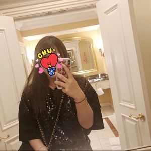 Black Sequin T shirt